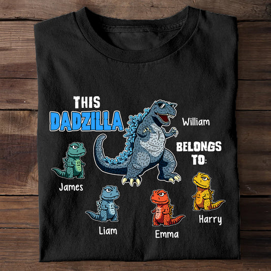 This Dadzilla Belongs To - Personalized Father T-shirt and Hoodie