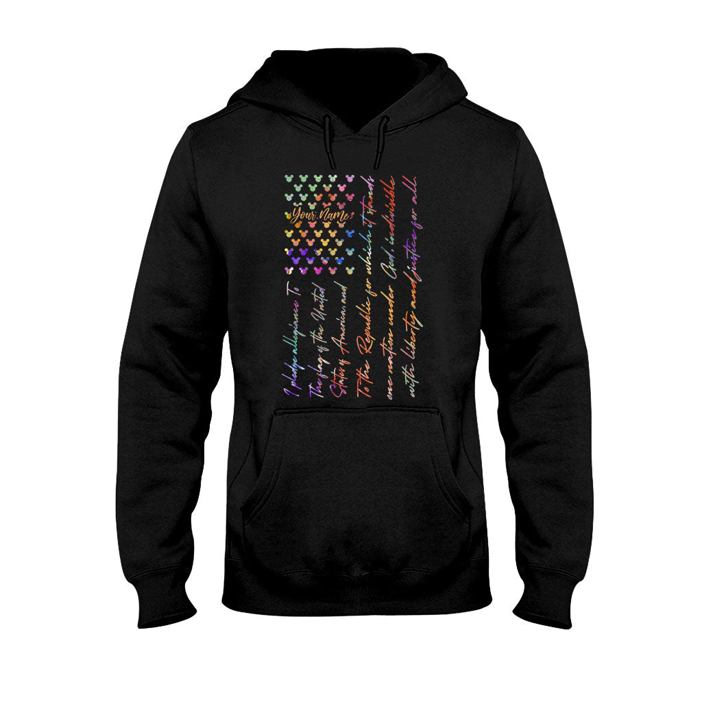 Mouse Ears Pledge Of Allegiance - Personalized Independence Day T-shirt and Hoodie