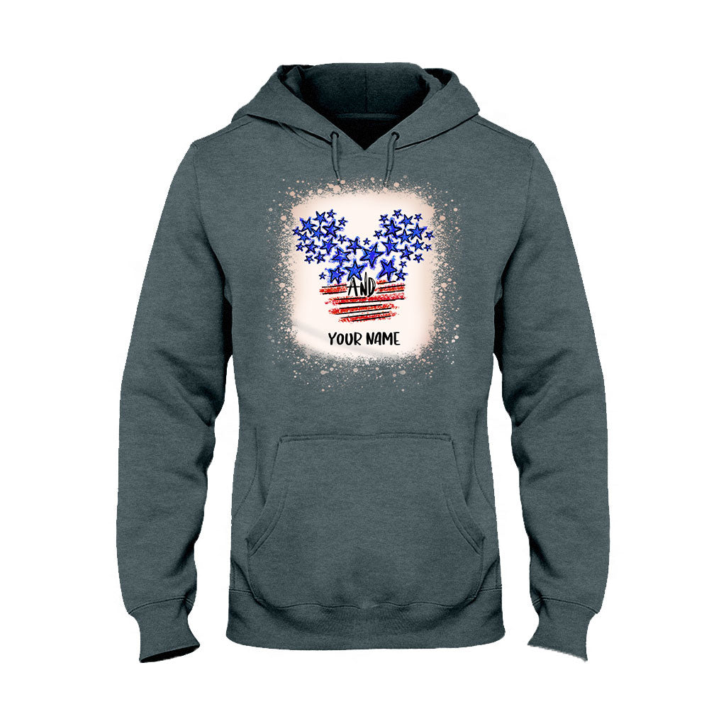 Stars And Stripes Mouse Ears - Personalized Independence Day T-shirt and Hoodie