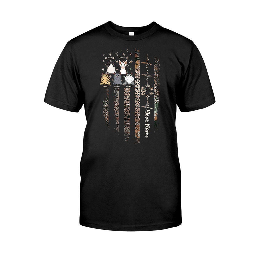 Love My Cats - Personalized Independence Day Cat T-shirt and Hoodie