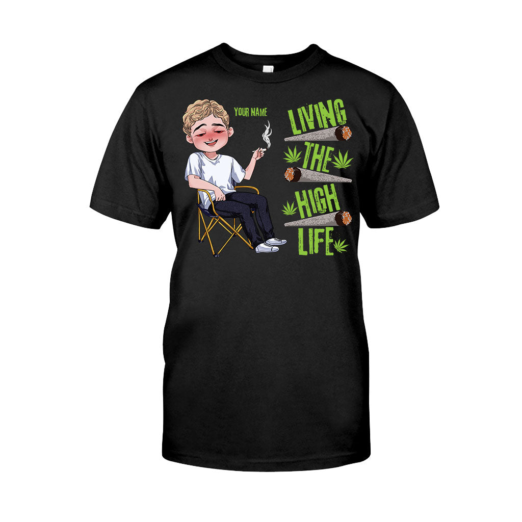 Living The High Life - Personalized Weed T-shirt and Hoodie