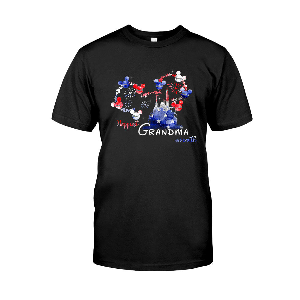 Happiest Grandma On Earth - Personalized Independence Day T-shirt and Hoodie