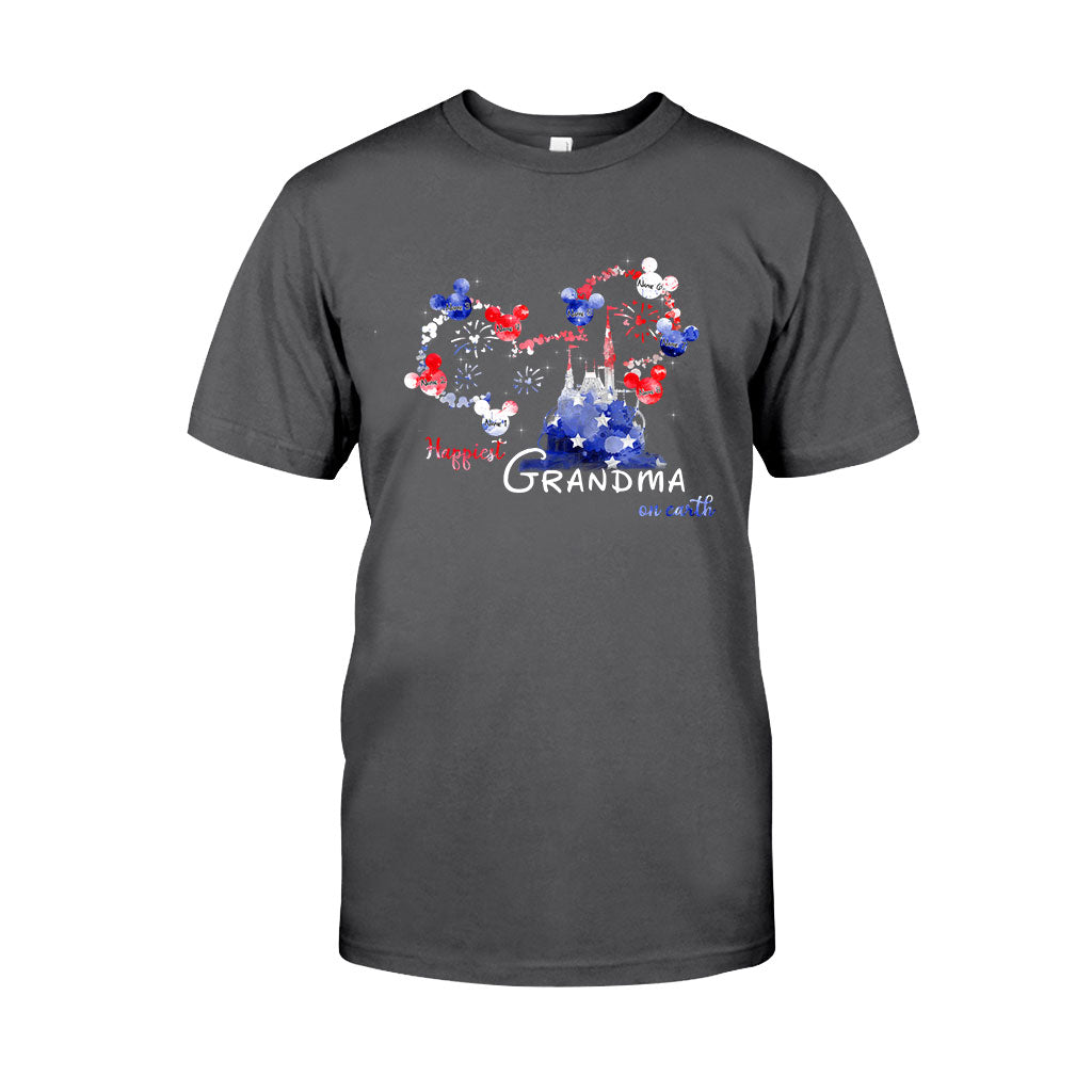 Happiest Grandma On Earth - Personalized Independence Day T-shirt and Hoodie