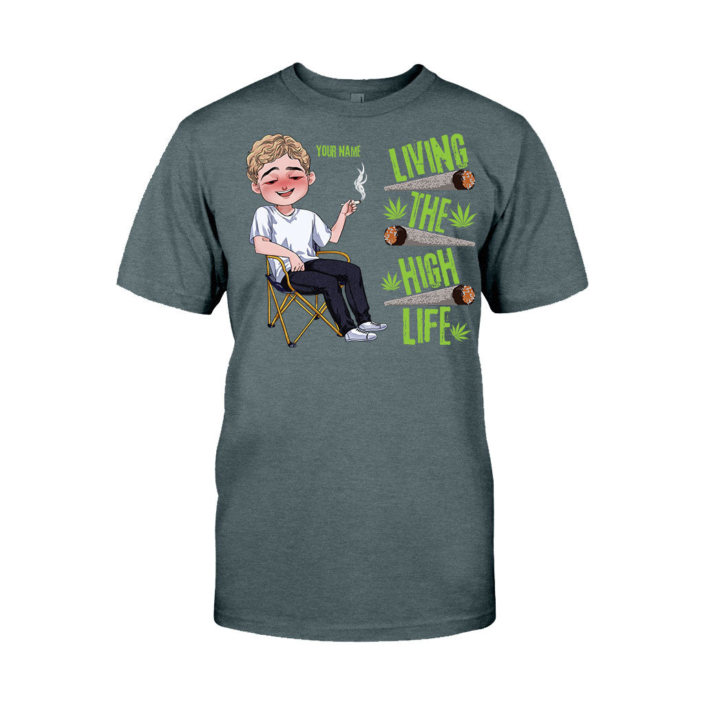 Living The High Life - Personalized Weed T-shirt and Hoodie