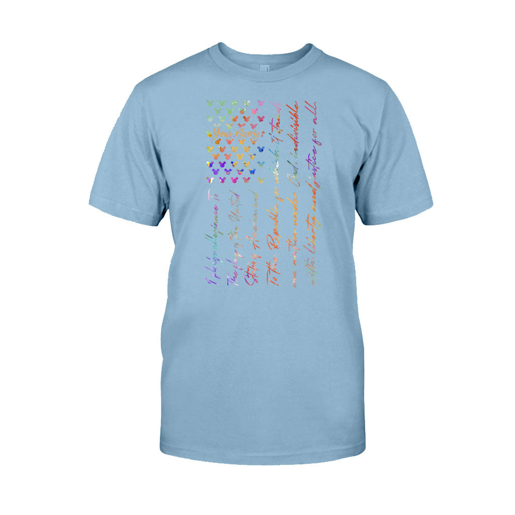 Mouse Ears Pledge Of Allegiance - Personalized Independence Day T-shirt and Hoodie