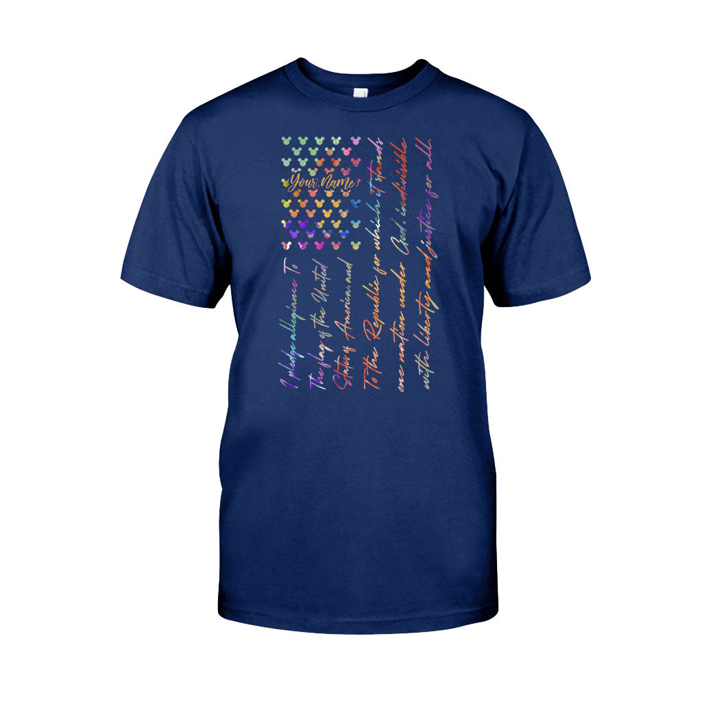 Mouse Ears Pledge Of Allegiance - Personalized Independence Day T-shirt and Hoodie