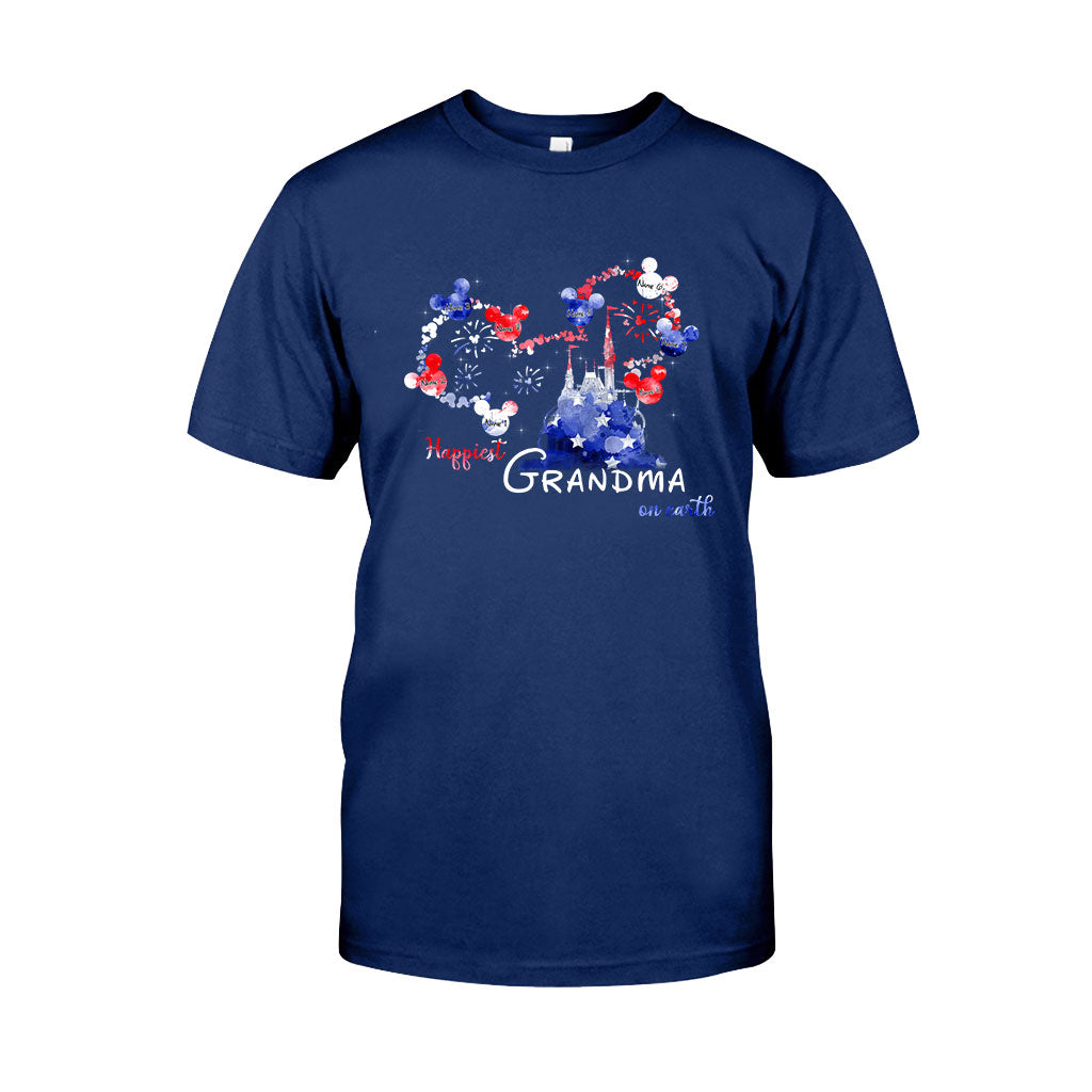 Happiest Grandma On Earth - Personalized Independence Day T-shirt and Hoodie
