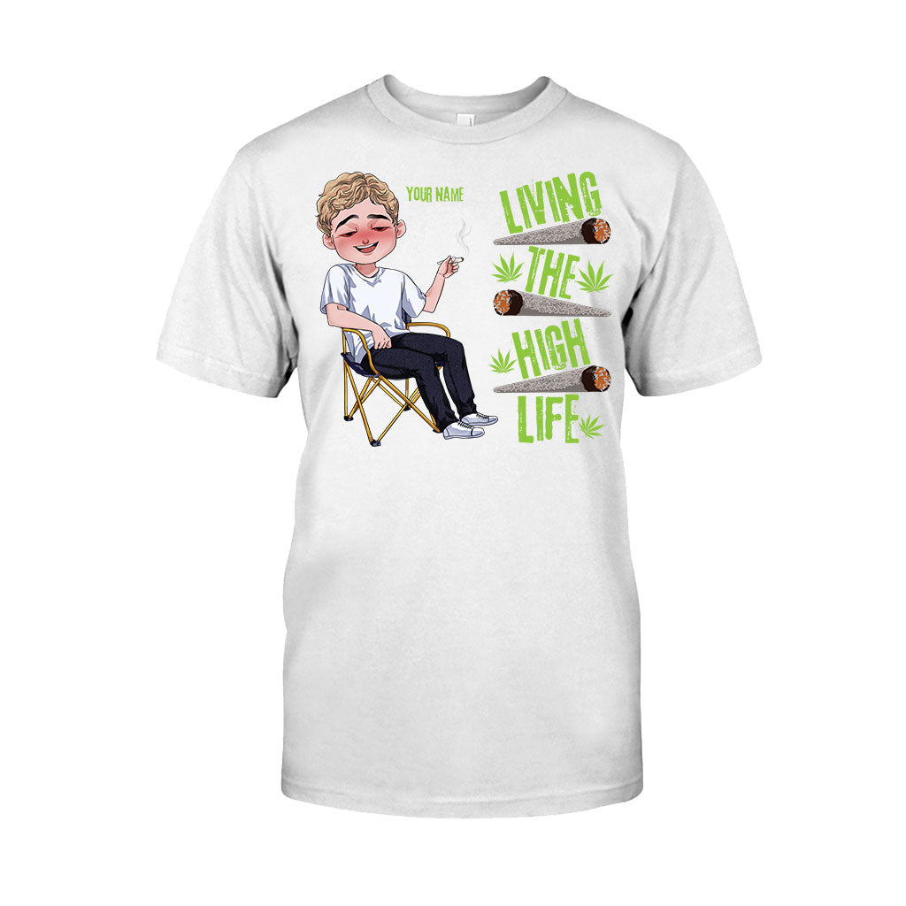 Living The High Life - Personalized Weed T-shirt and Hoodie