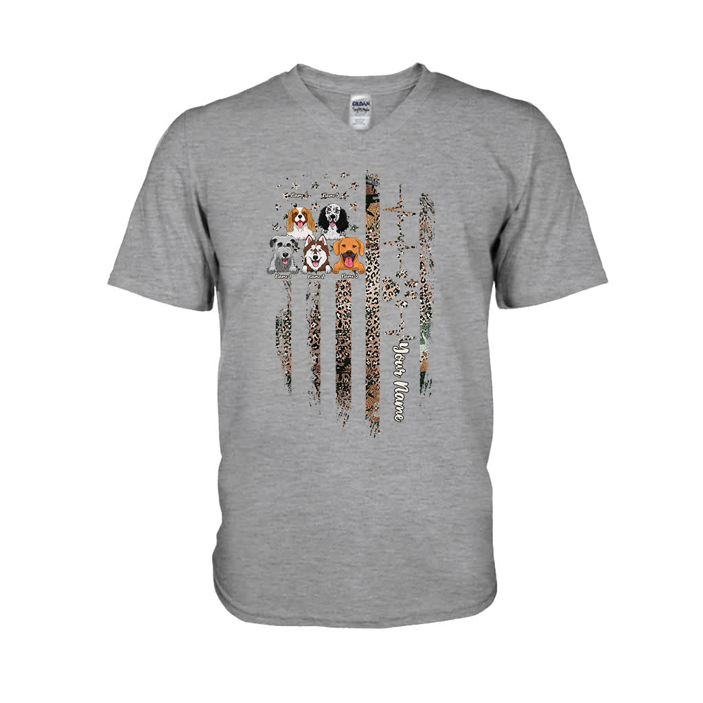 Love My Dogs - Personalized Independence Day Dog T-shirt and Hoodie