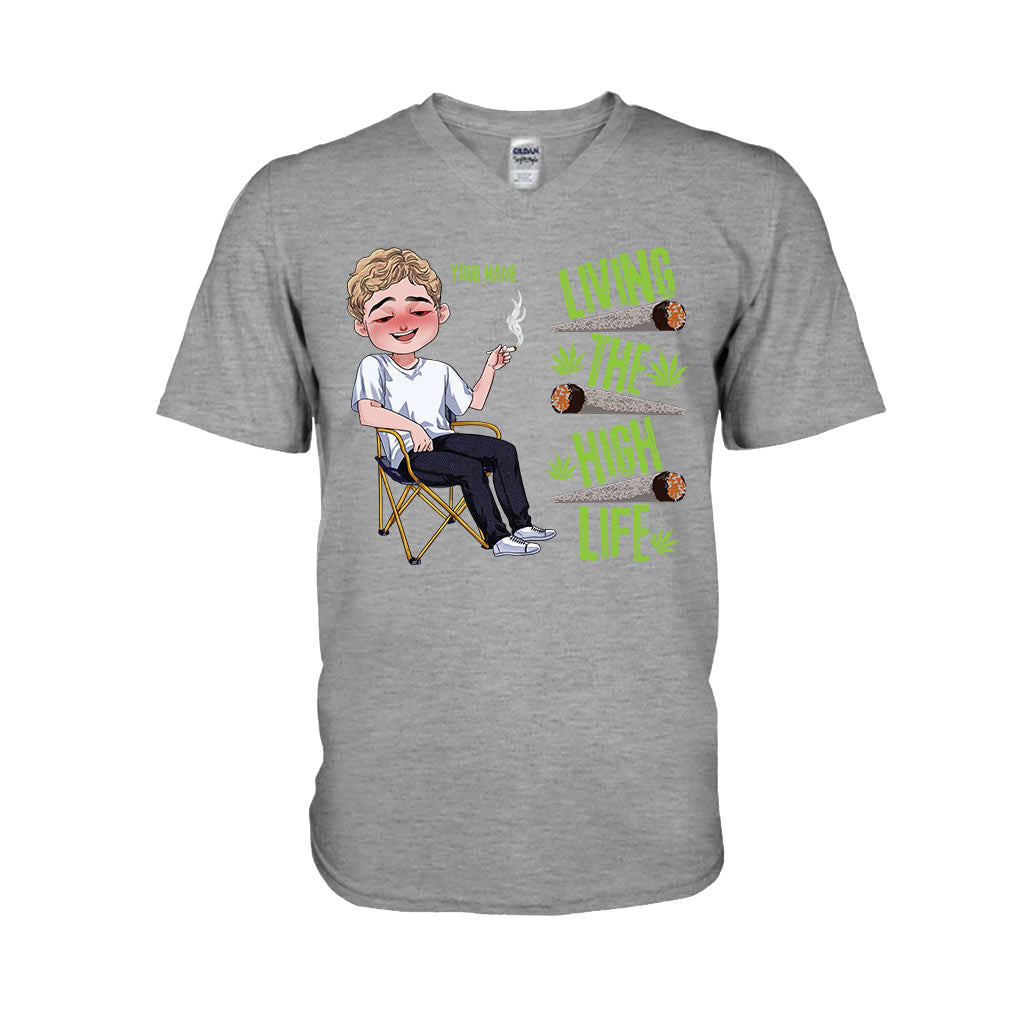 Living The High Life - Personalized Weed T-shirt and Hoodie