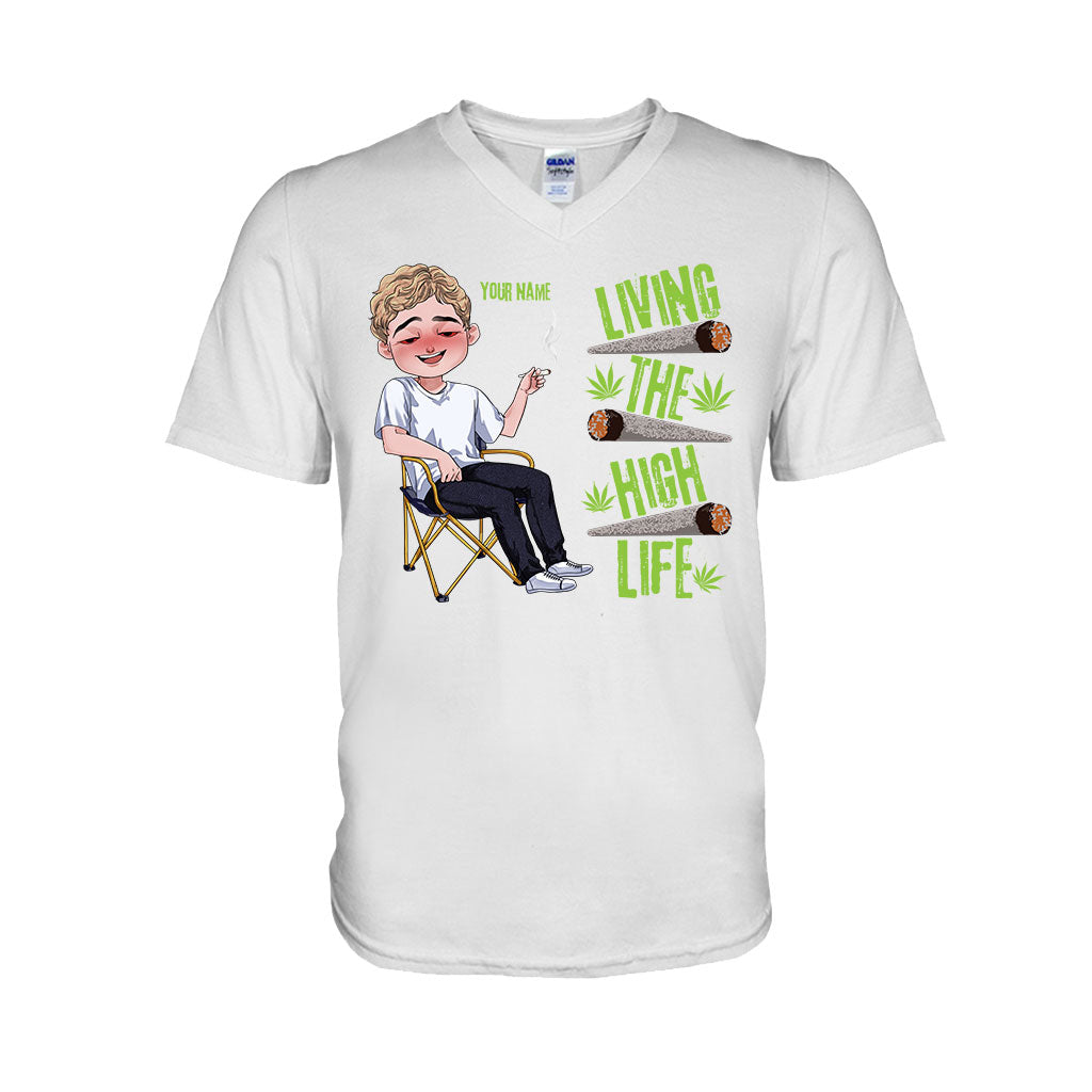 Living The High Life - Personalized Weed T-shirt and Hoodie