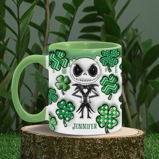 Lucky Nightmare Shamrocks - Personalized Nightmare Accent Mug