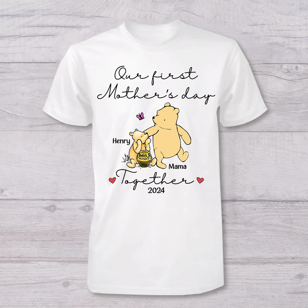 Our First Mother's Day Together - Personalized Mouse T-shirt And Baby Onesie