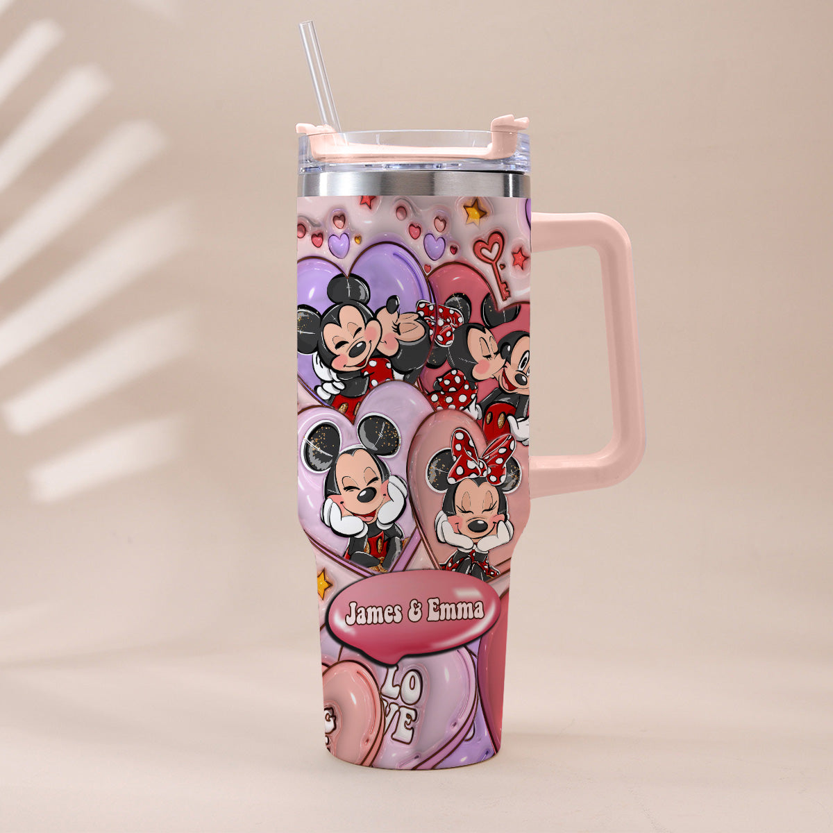 You And Me We Got This Mouse Ears Couple - Personalized Mouse Tumbler With Handle