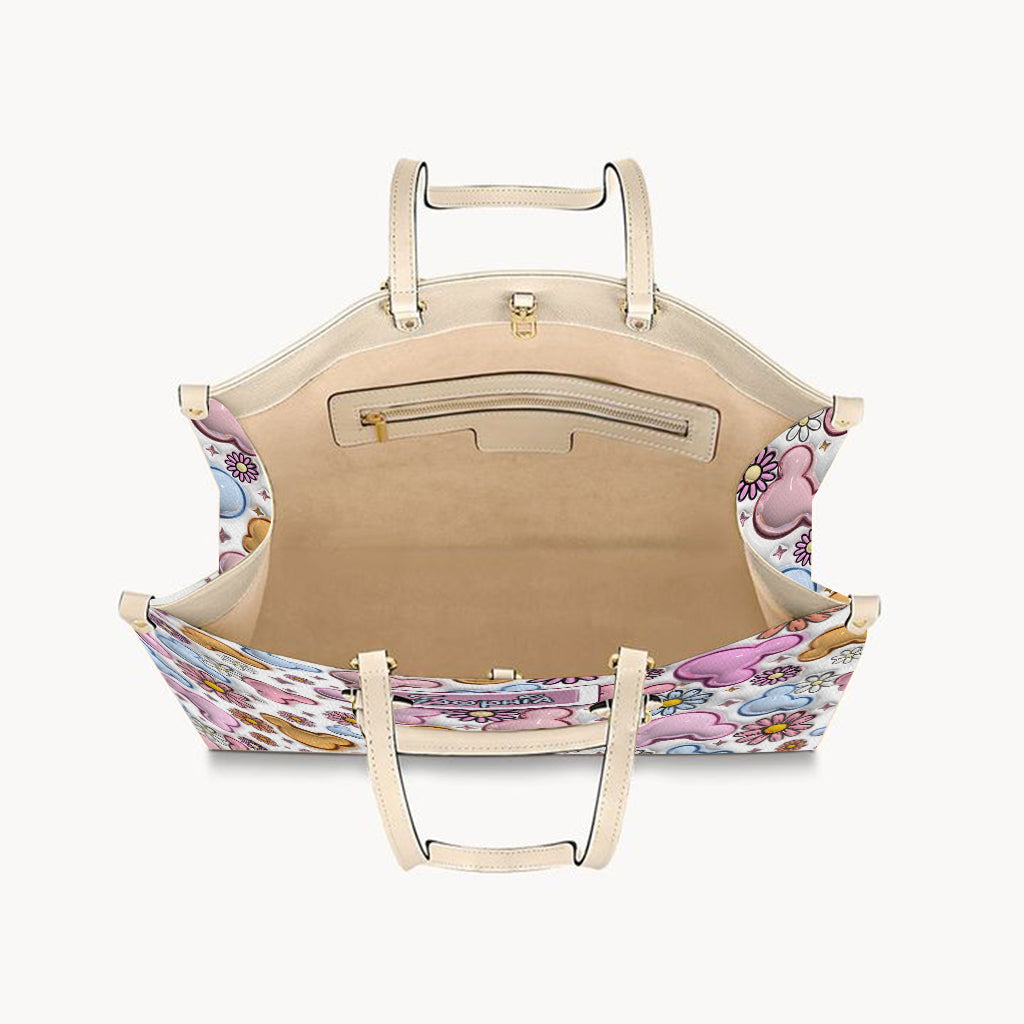 Foral Sping Disney - Personalized Mouse Leather Handbag
