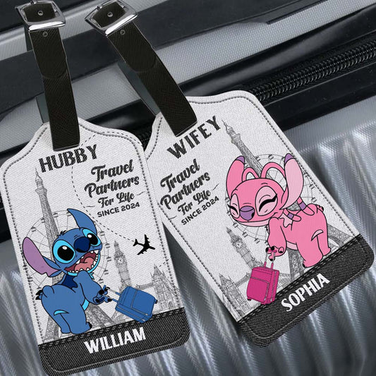 Travel Partners For Life - Personalized Ohana Leather Luggage Tag