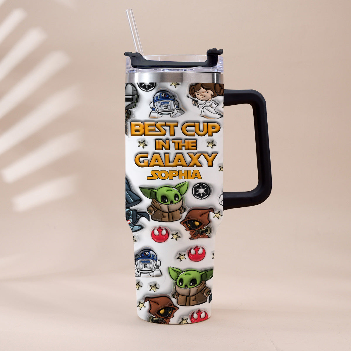 Best Mug In The Galaxy - Personalized The Force Tumbler With Handle