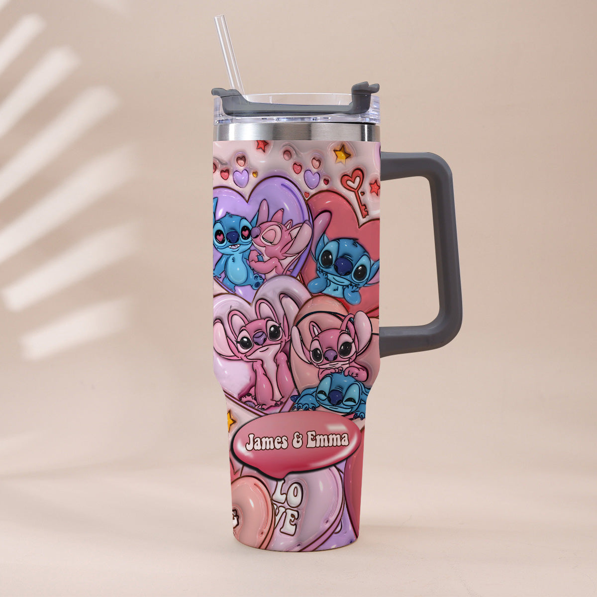 I'm Yours No Returns Or Refunds Ohana Couple - Personalized Ohana Tumbler With Handle