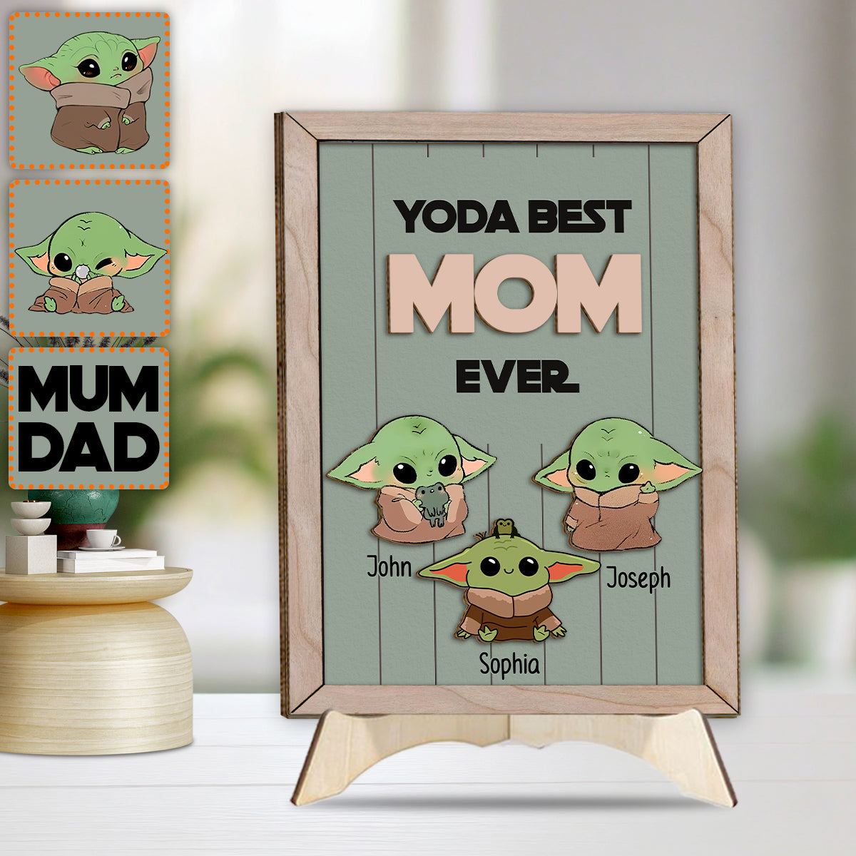 Best Mom Dad Ever The Child - Personalized The Force 2 Layered Wood Sign / Wood Plaque