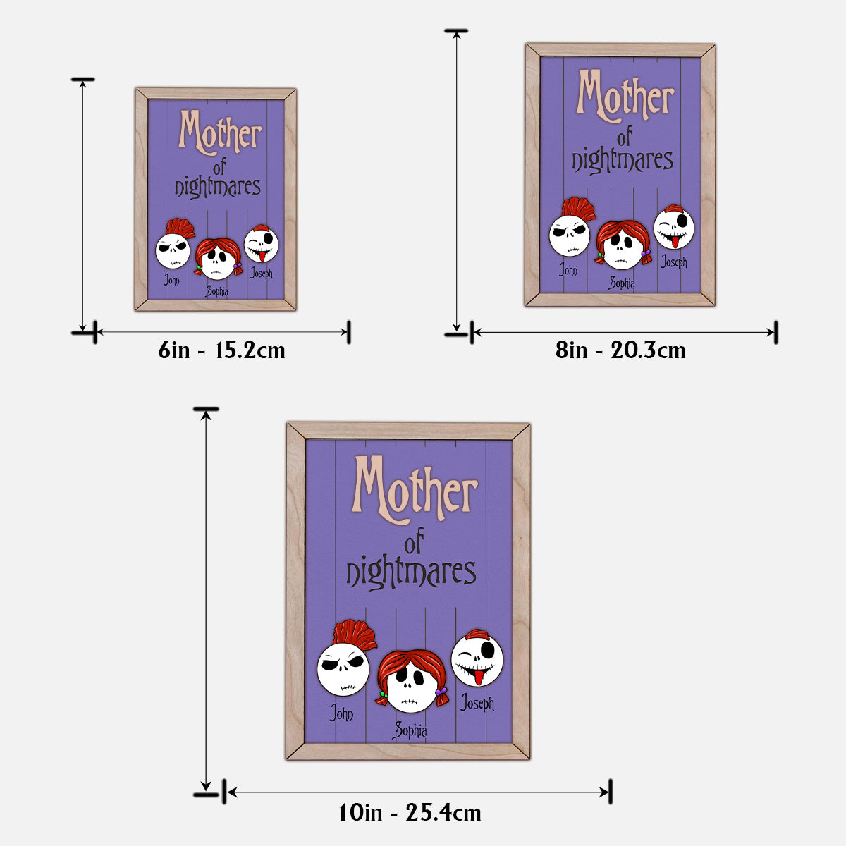 Mother Father Of Nightmares - Personalized Nightmare 2 Layered Wood Sign / Wood Plaque