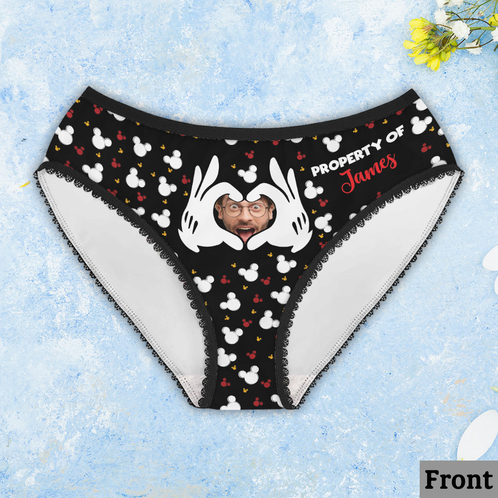 Property Of Him/Her - Personalized Mouse Lace Border Women Briefs And Men’s Boxer Briefs