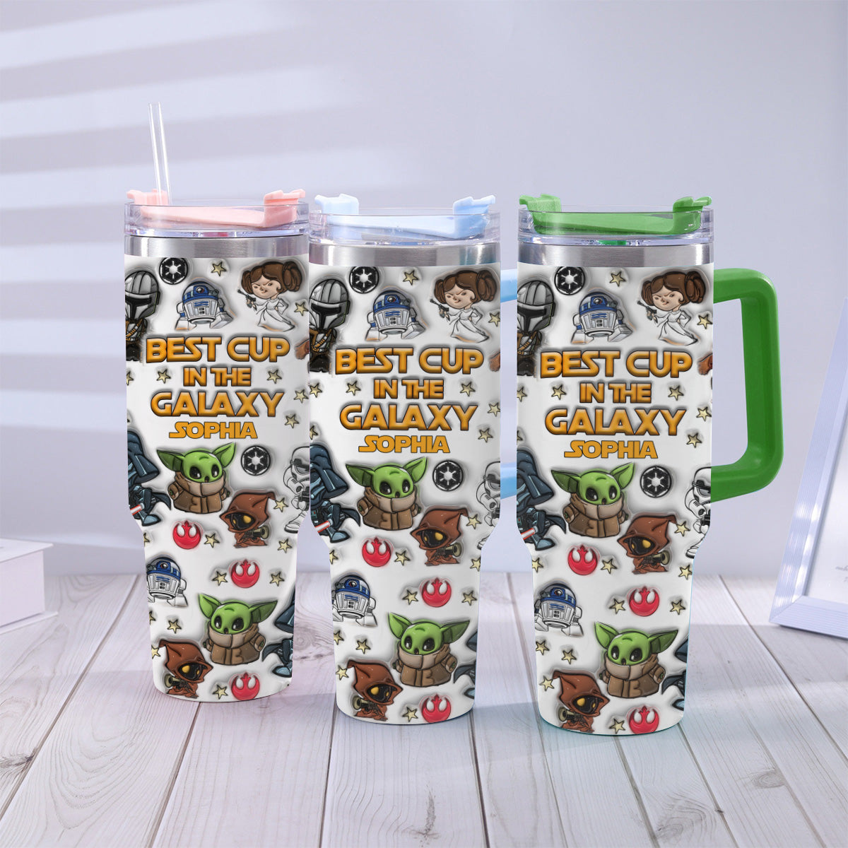 Best Mug In The Galaxy - Personalized The Force Tumbler With Handle