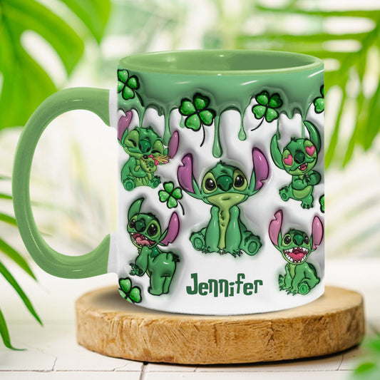 Lucky Ohana Shamrocks - Personalized Ohana Accent Mug