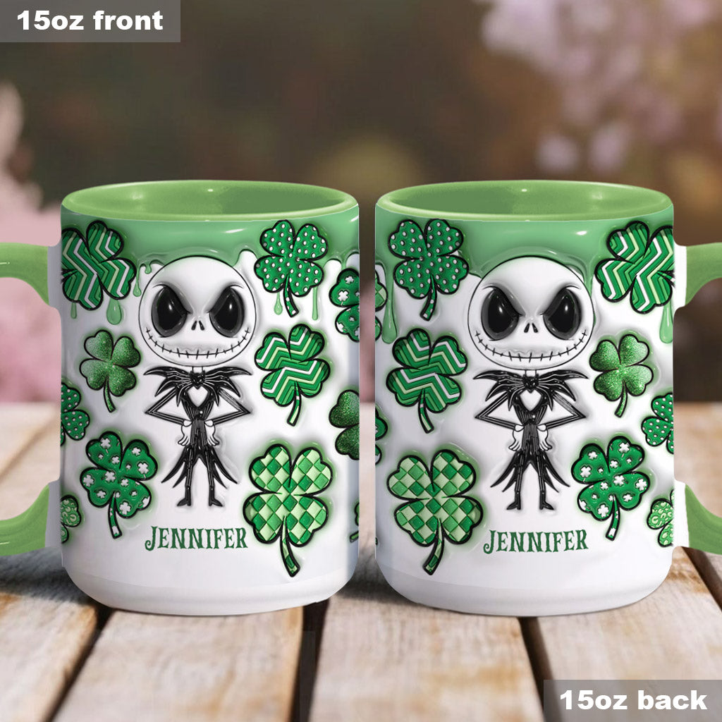 Lucky Nightmare Shamrocks - Personalized Nightmare Accent Mug