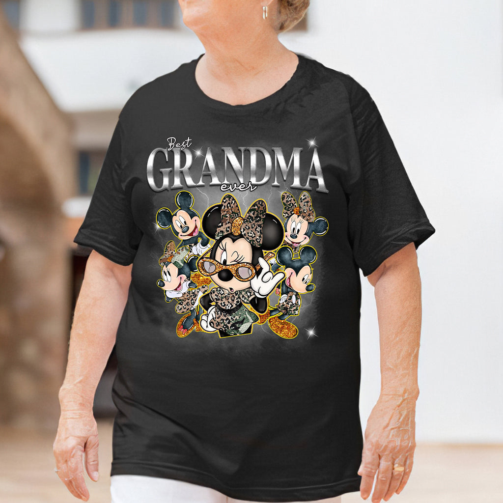 Best Grandma Nana Mother Mom Ever Mouse Ears Bootleg Rap - Personalized Mouse T-shirt And Hoodie