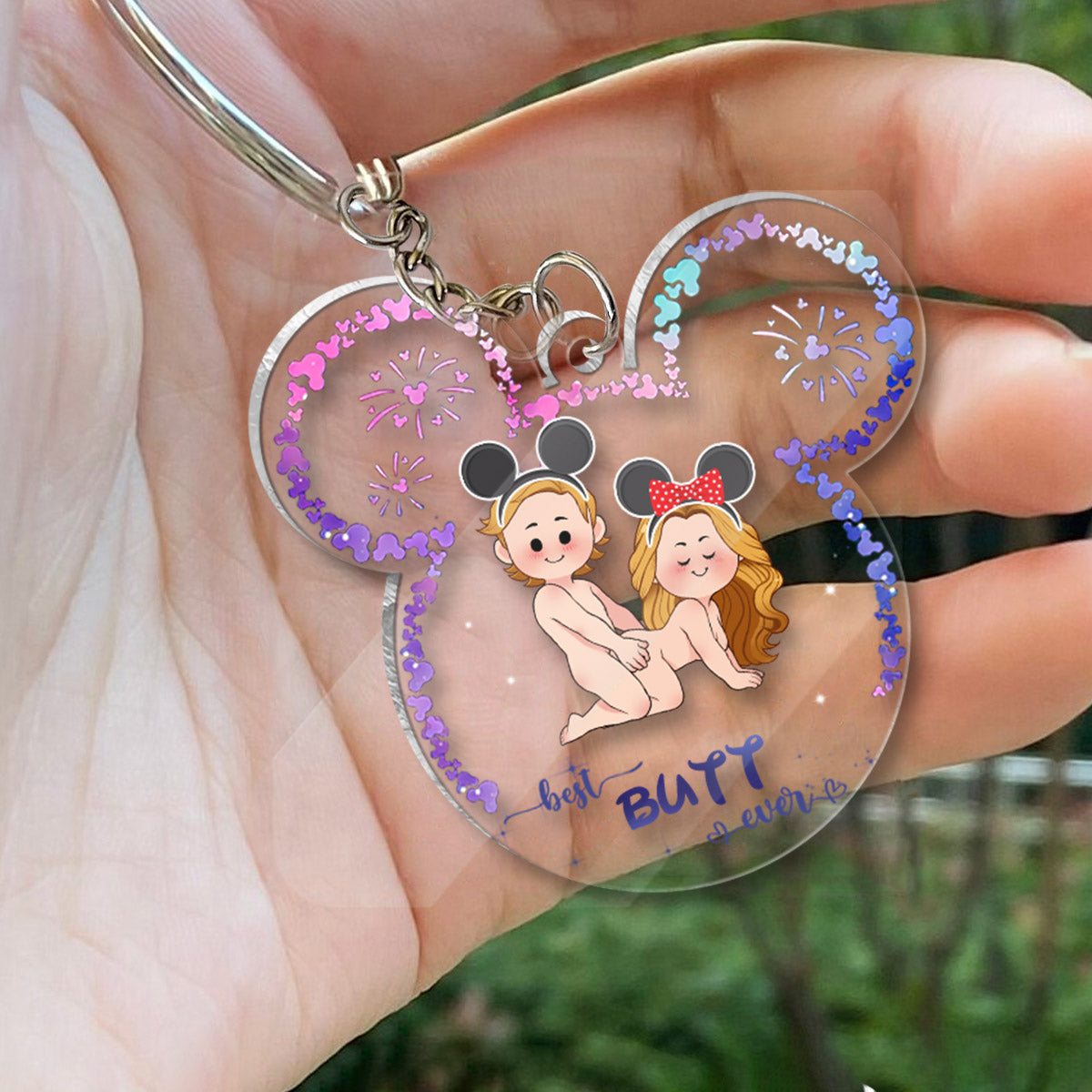 Best Butt Ever Mouse Ears Naughty - Personalized Mouse Transparent Keychain