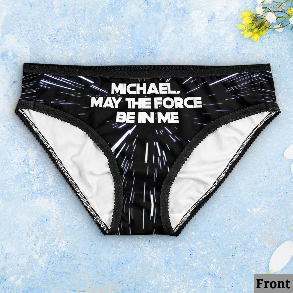 May The Force Be In Me - Personalized The Force Lace Border Women Briefs