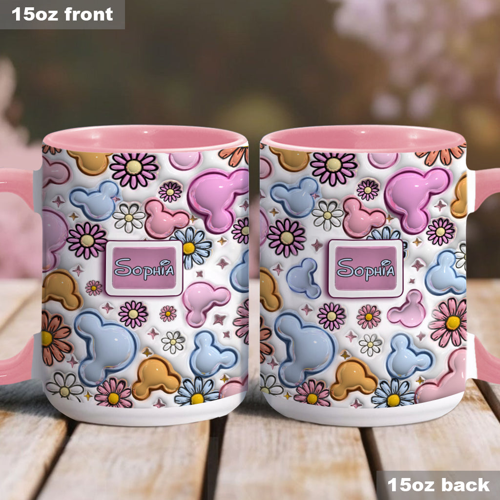 Foral Sping Disney - Personalized Mouse Accent Mug