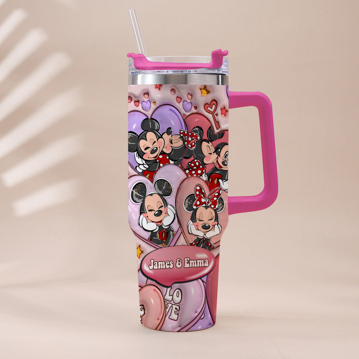 You And Me We Got This Mouse Ears Couple - Personalized Mouse Tumbler With Handle