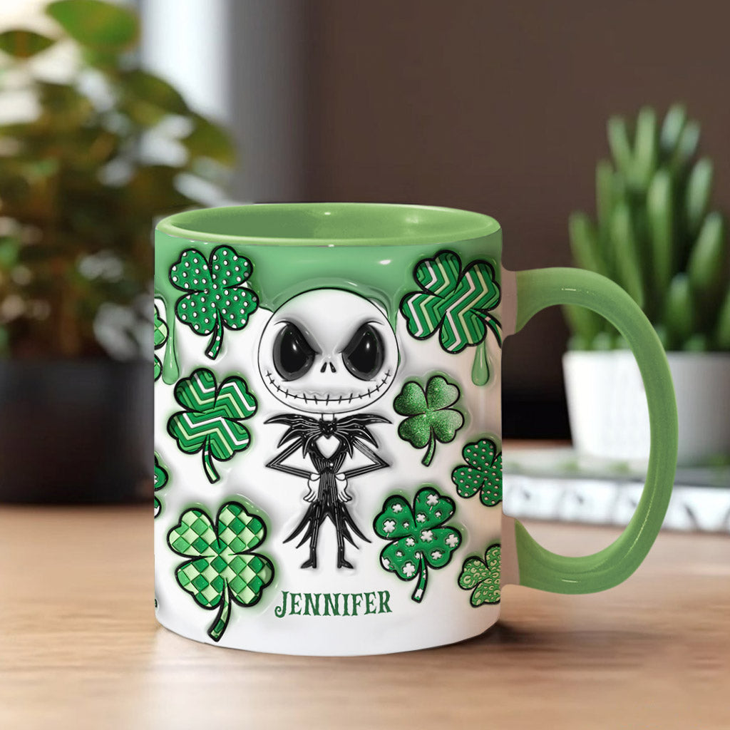 Lucky Nightmare Shamrocks - Personalized Nightmare Accent Mug