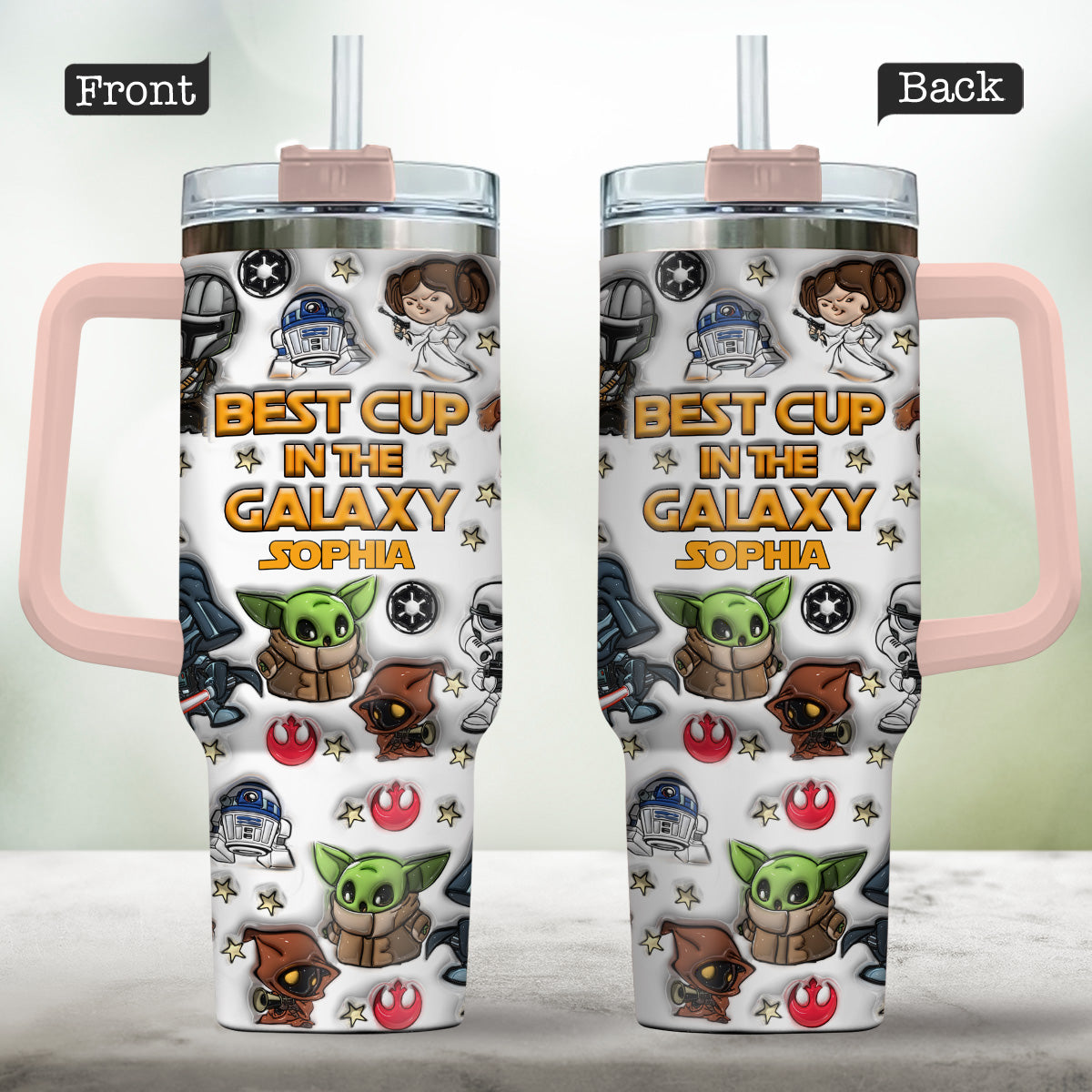 Best Mug In The Galaxy - Personalized The Force Tumbler With Handle
