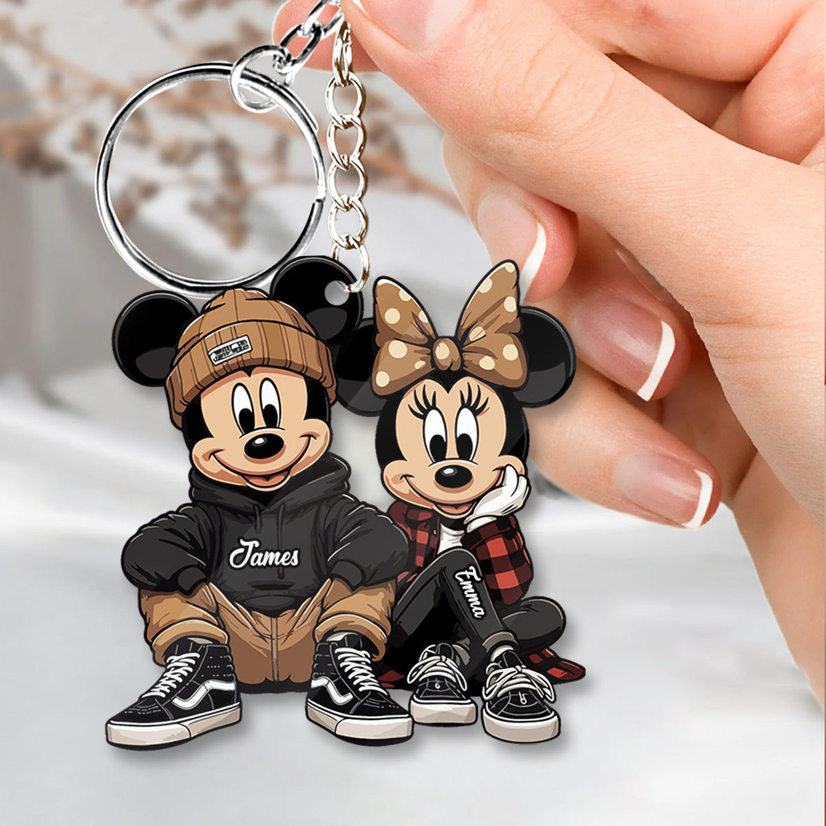 Chicano Mouse Couple - Personalized Mouse Keychain