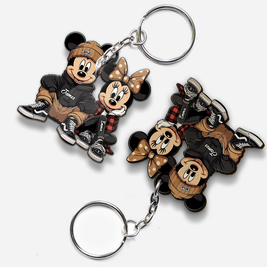 Chicano Mouse Couple - Personalized Mouse Keychain