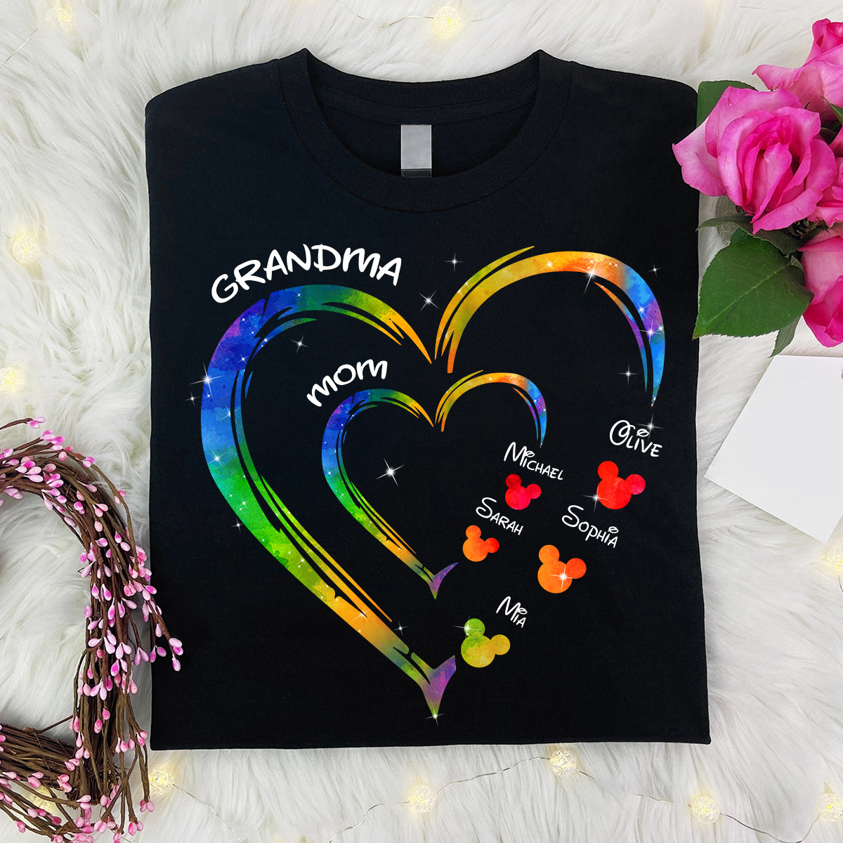 Mom Grandma Love - Personalized Mouse T-shirt And Hoodie