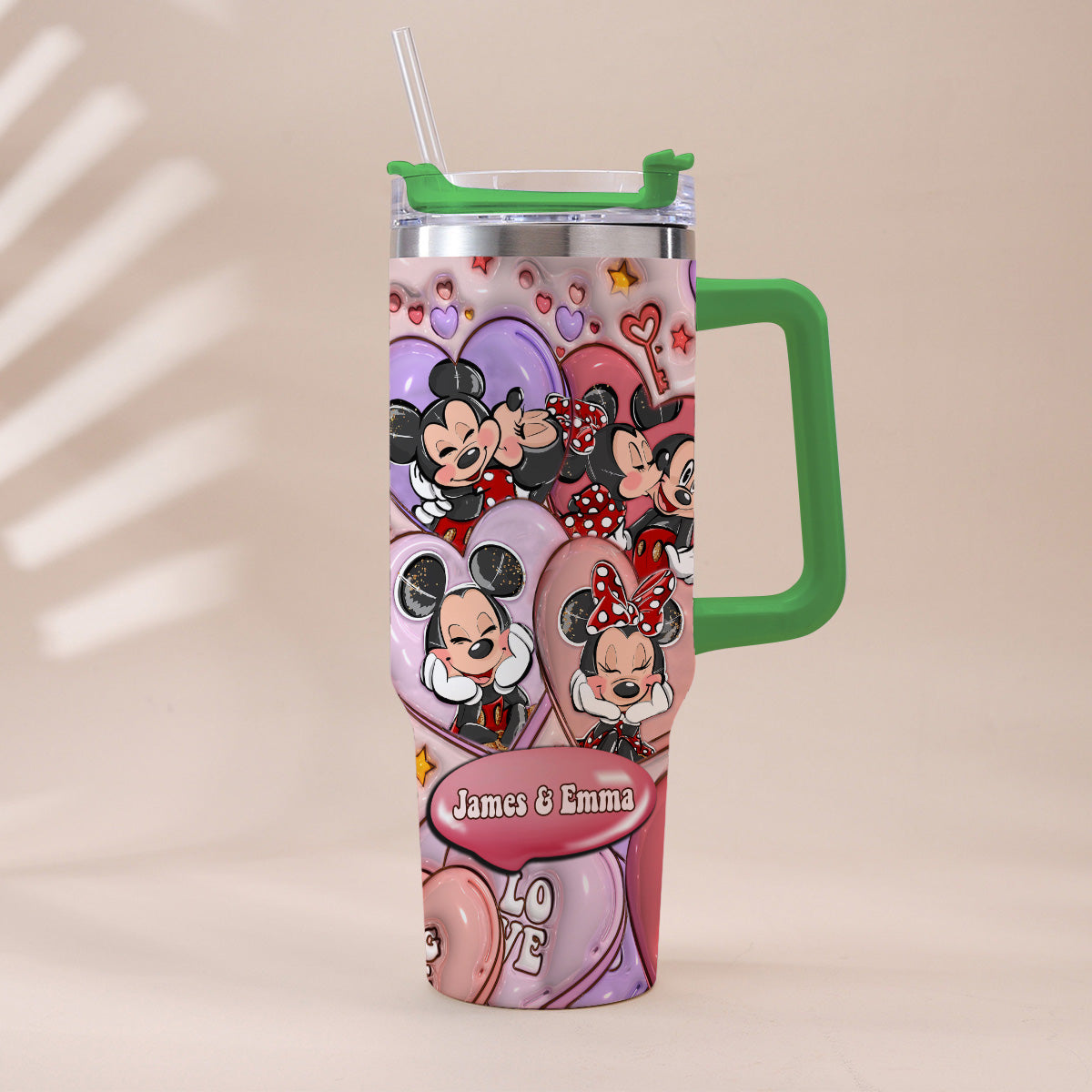 You And Me We Got This Mouse Ears Couple - Personalized Mouse Tumbler With Handle