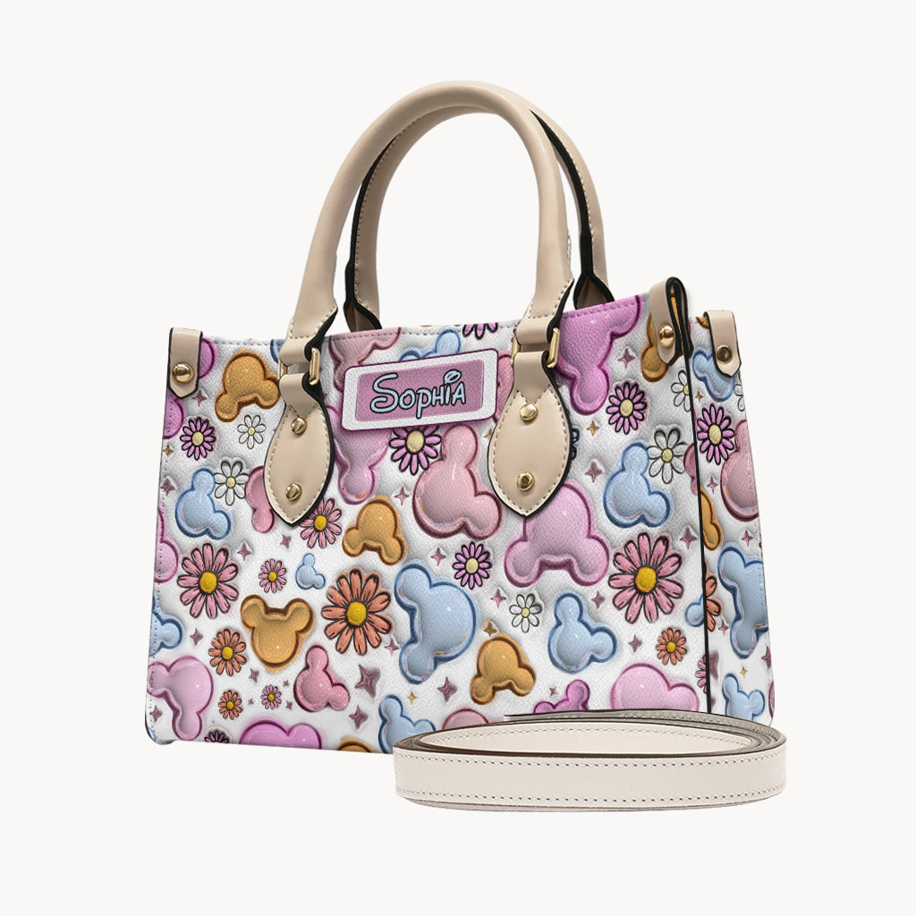 Foral Sping Disney - Personalized Mouse Leather Handbag