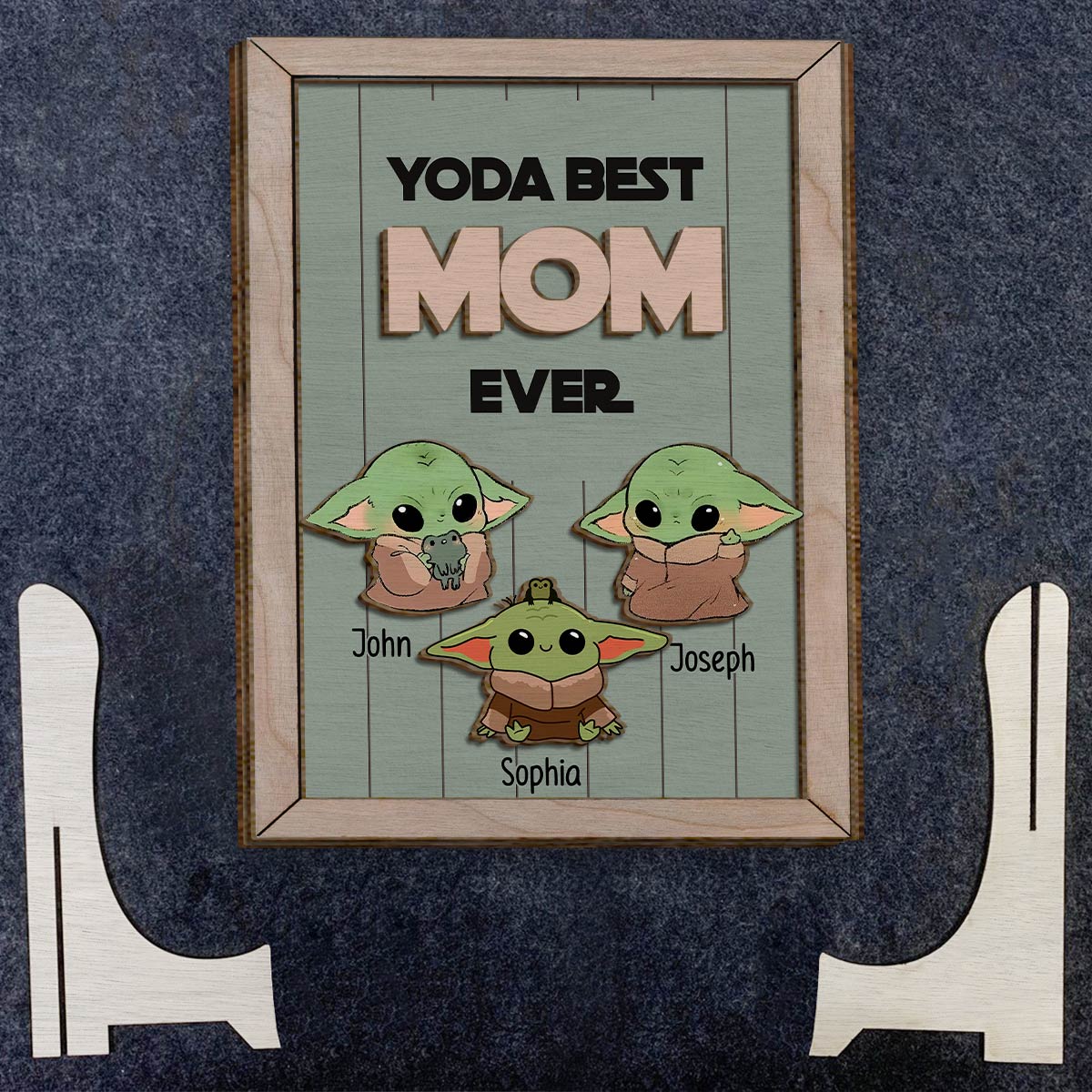 Best Mom Dad Ever The Child - Personalized The Force 2 Layered Wood Sign / Wood Plaque