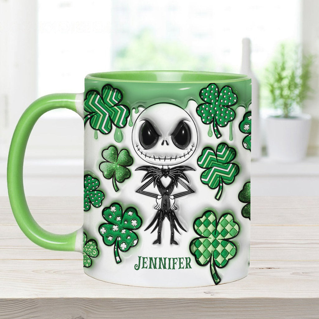 Lucky Nightmare Shamrocks - Personalized Nightmare Accent Mug