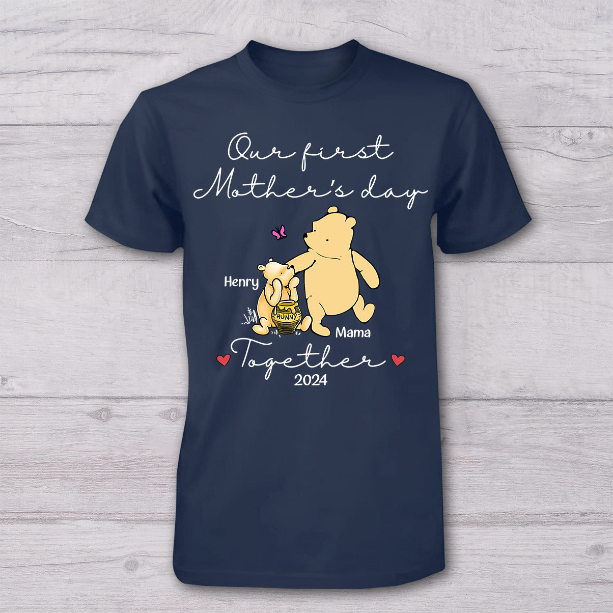 Our First Mother's Day Together - Personalized Mouse T-shirt And Baby Onesie