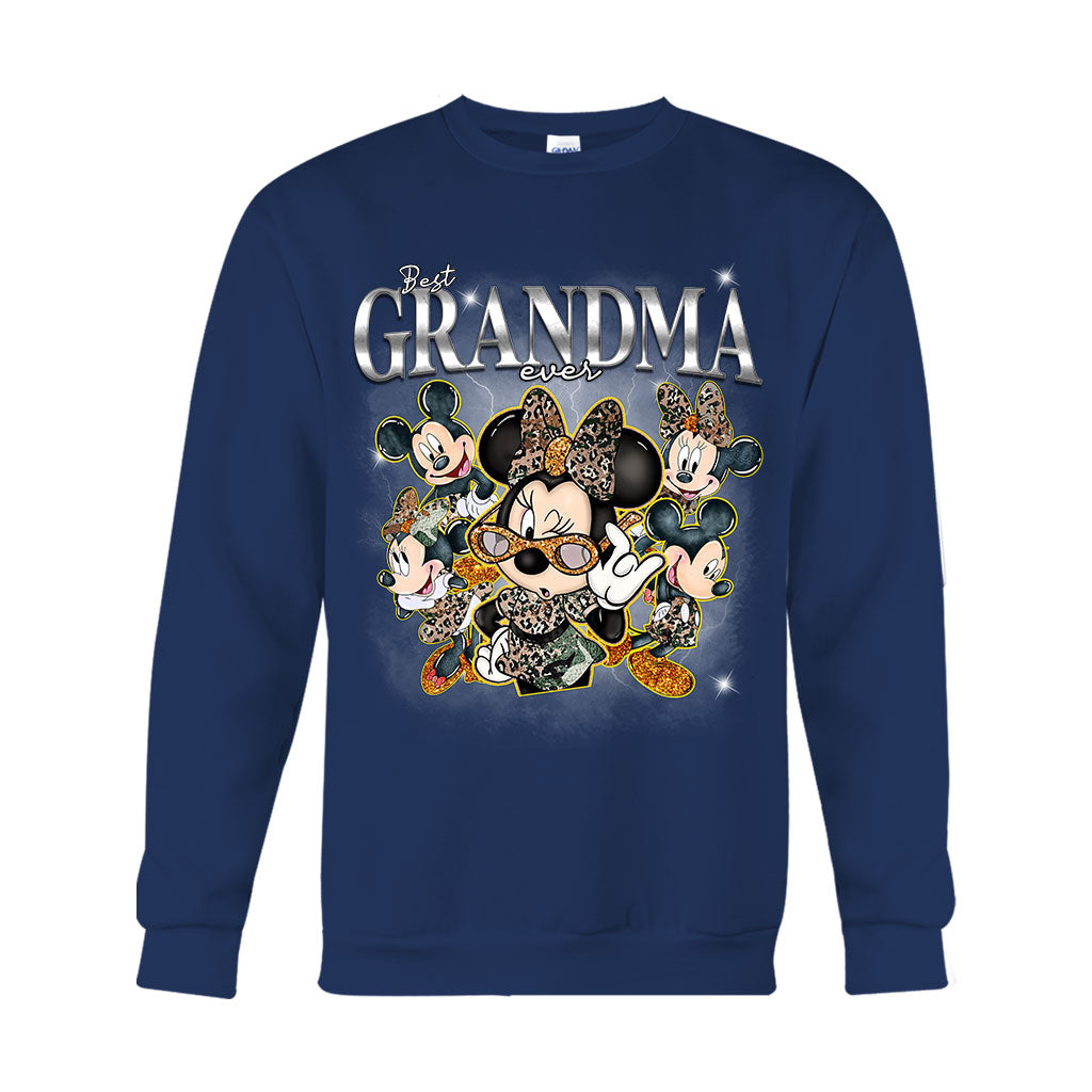 Best Grandma Nana Mother Mom Ever Mouse Ears Bootleg Rap - Personalized Mouse T-shirt And Hoodie