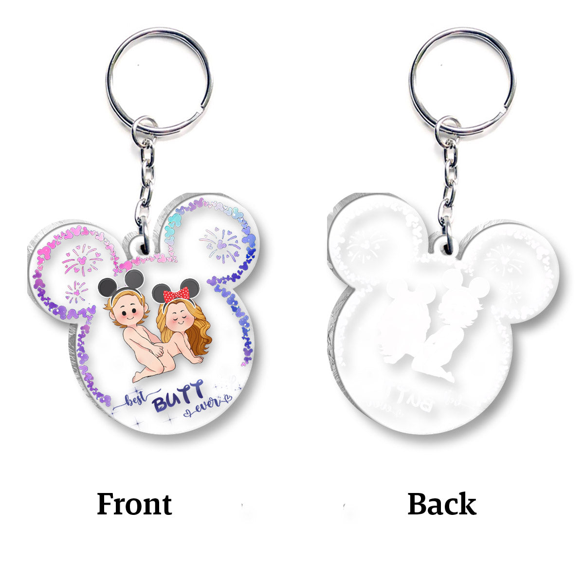 Best Butt Ever Mouse Ears Naughty - Personalized Mouse Transparent Keychain
