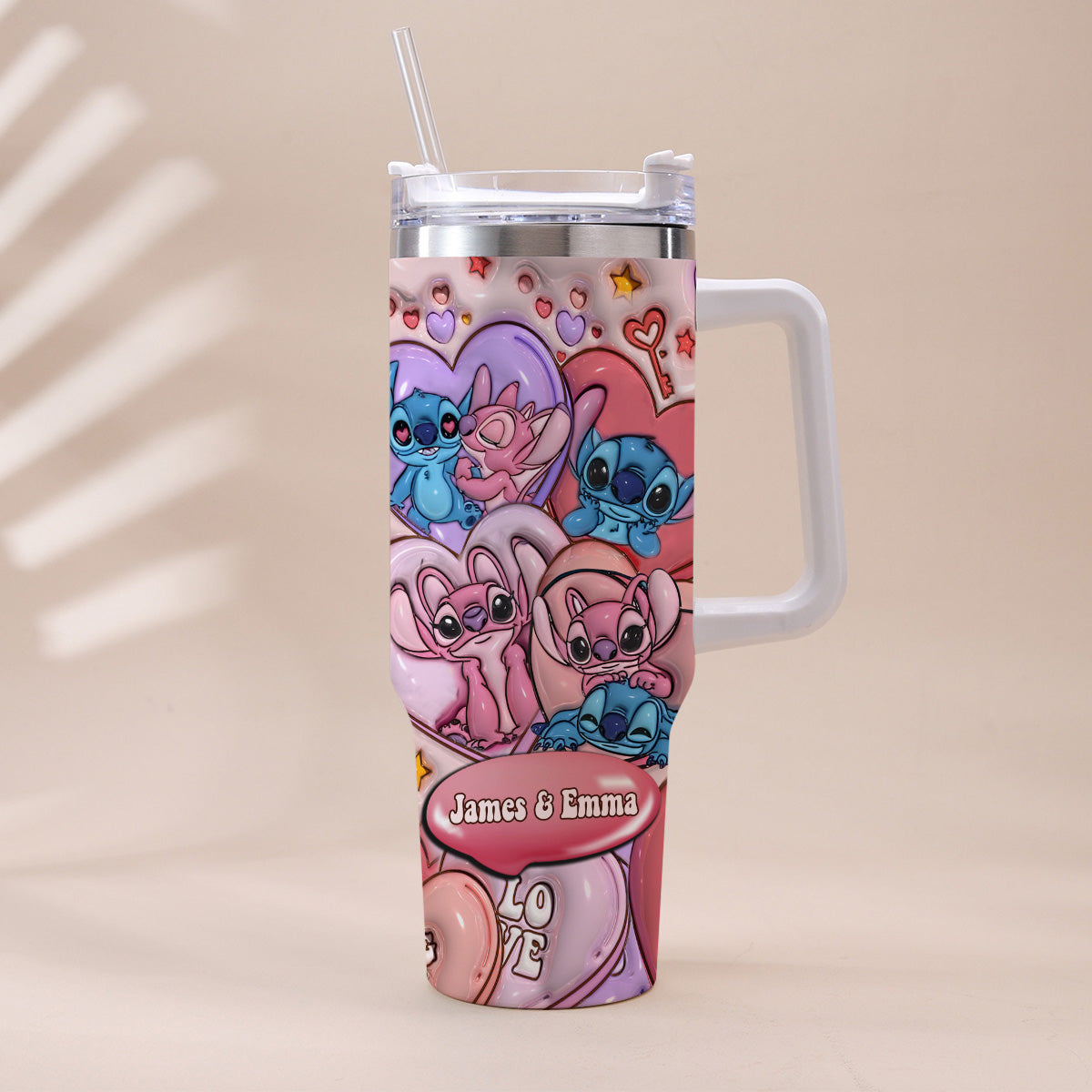 I'm Yours No Returns Or Refunds Ohana Couple - Personalized Ohana Tumbler With Handle