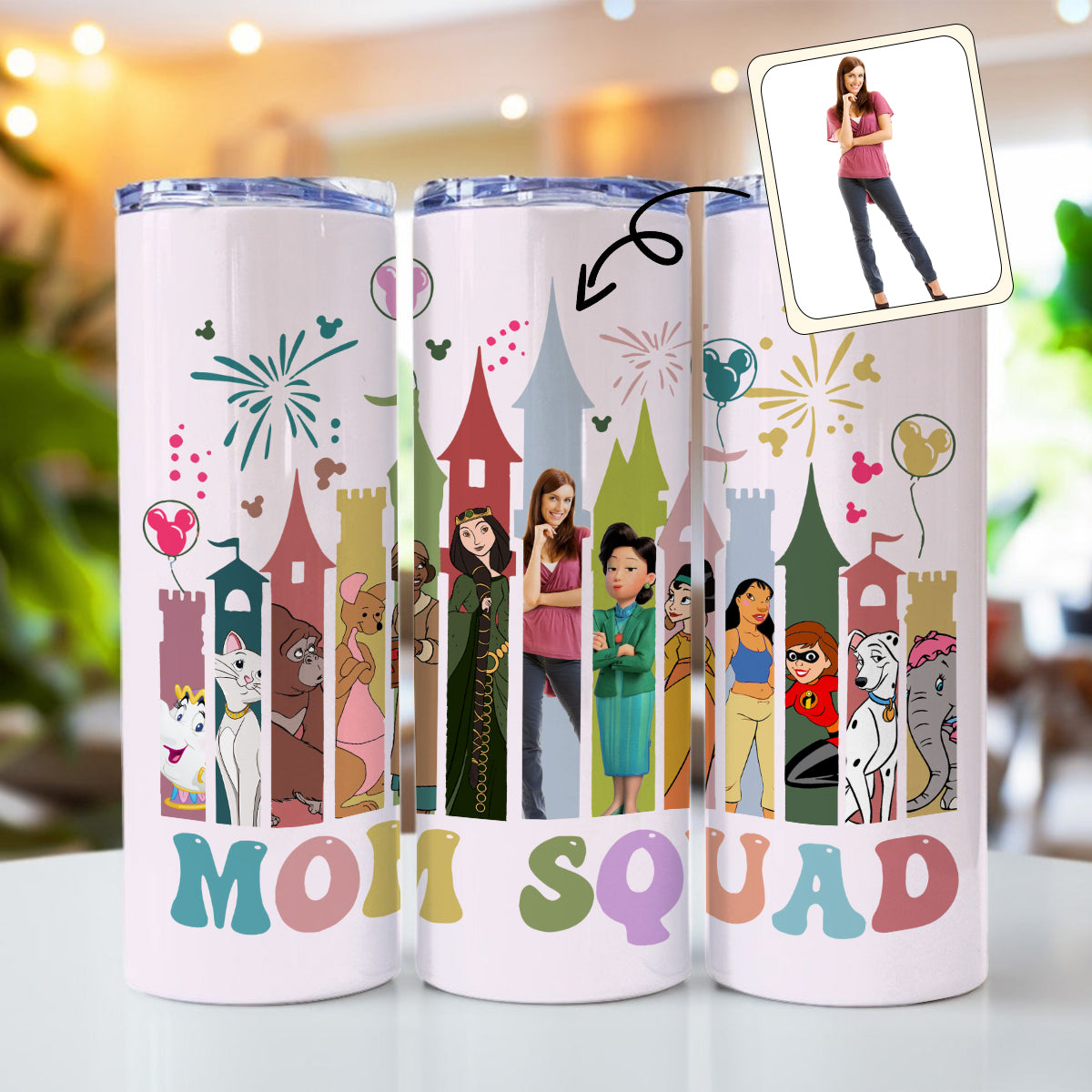 Mom Squad - Personalized Mouse Skinny Tumbler