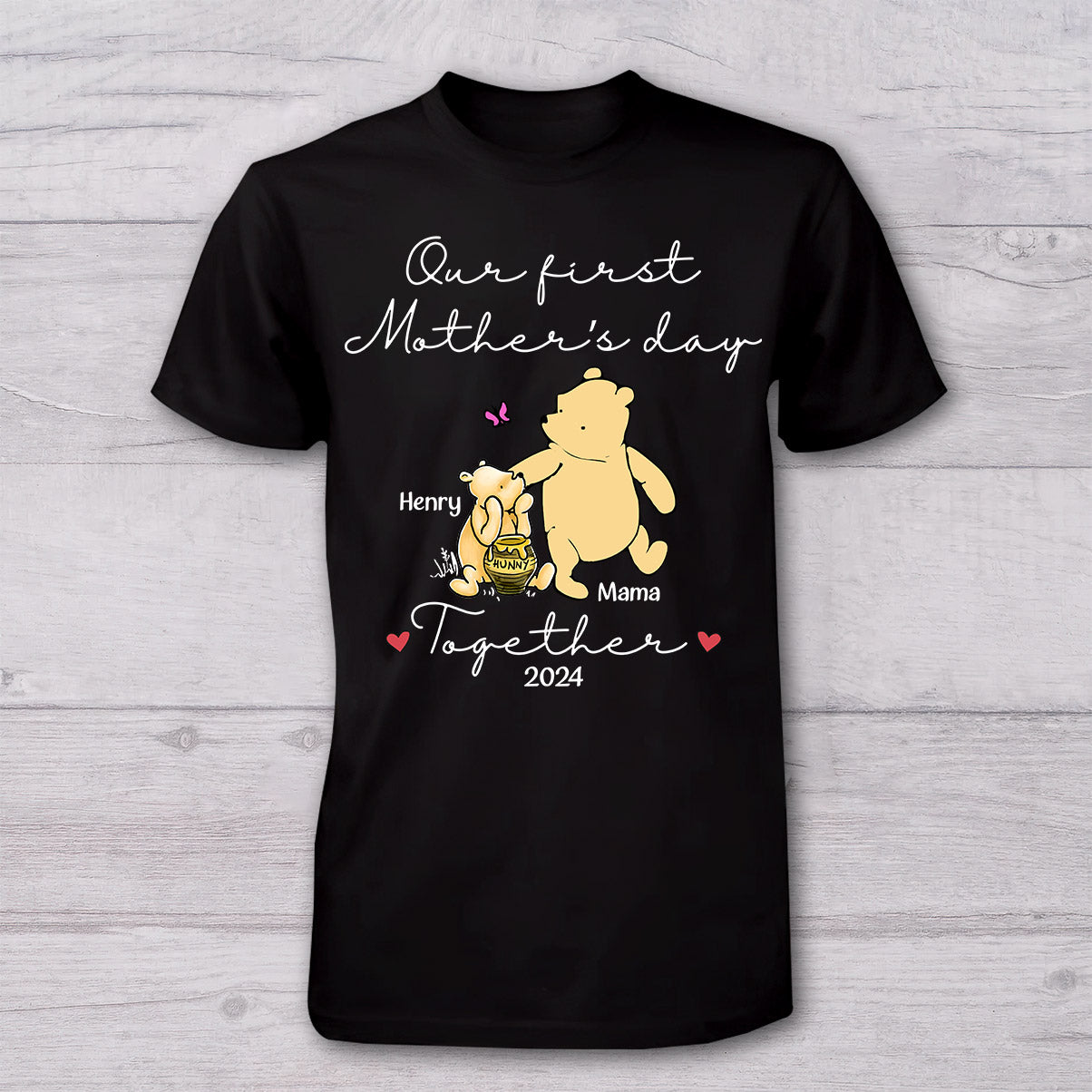Our First Mother's Day Together - Personalized Mouse T-shirt And Baby Onesie