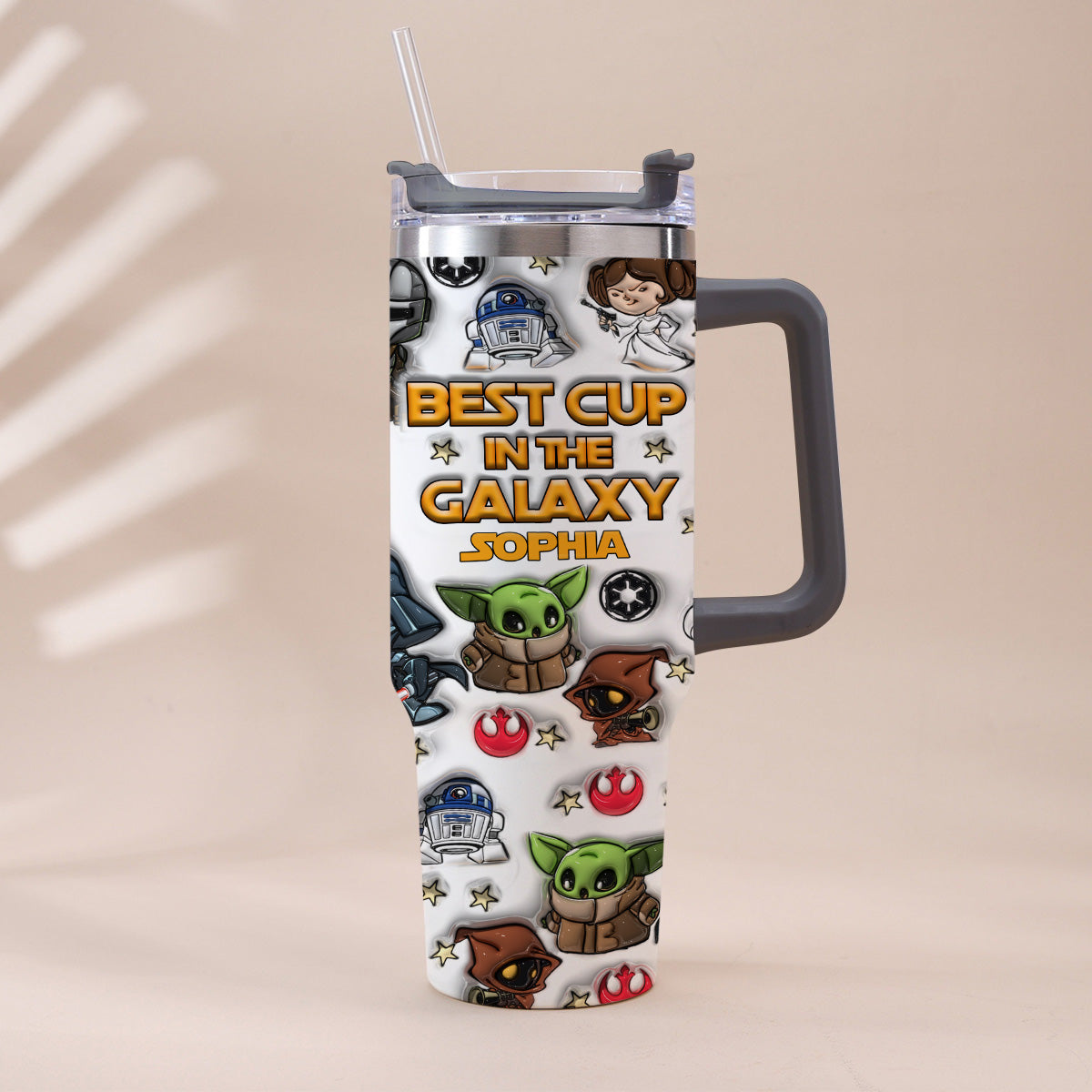 Best Mug In The Galaxy - Personalized The Force Tumbler With Handle
