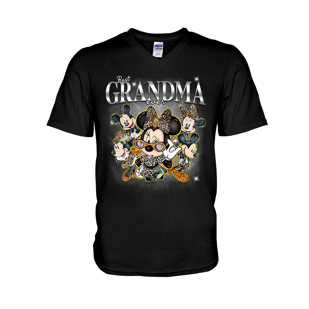 Best Grandma Nana Mother Mom Ever Mouse Ears Bootleg Rap - Personalized Mouse T-shirt And Hoodie